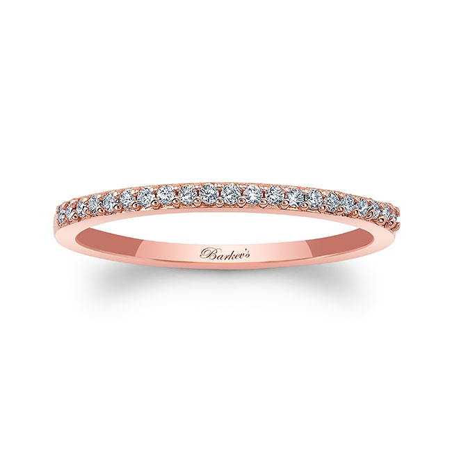 Rose Gold Thin Stackable Diamond Band