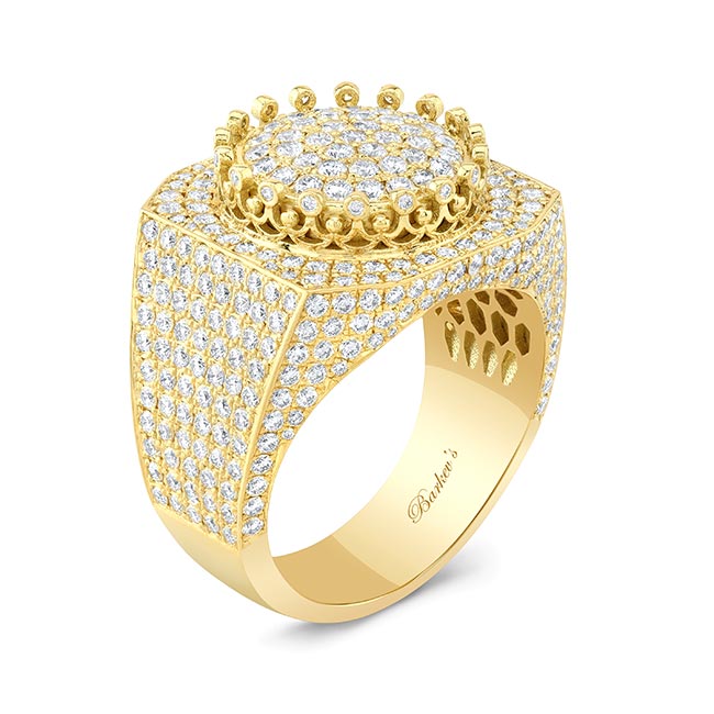 Yellow Gold Mens Diamond Ring Image 2